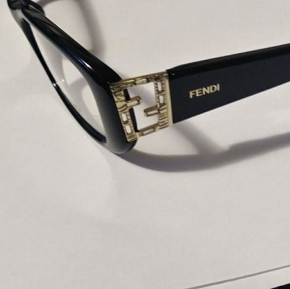 FENDI 💎 ZUCCA Black Baguette Swarovski frames new - Picture 3 of 8